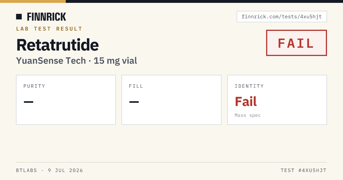 Retatrutide — YuanSense Tech lab test · Finnrick