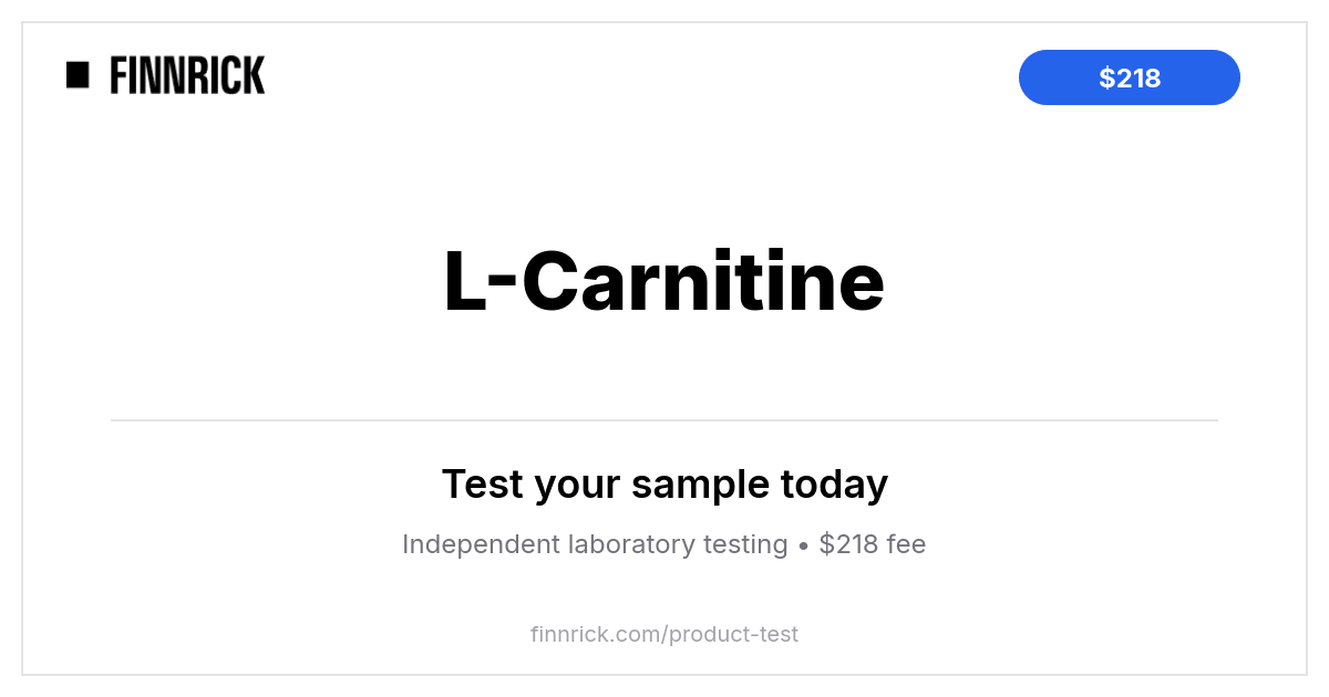 Test L-Carnitine for $218