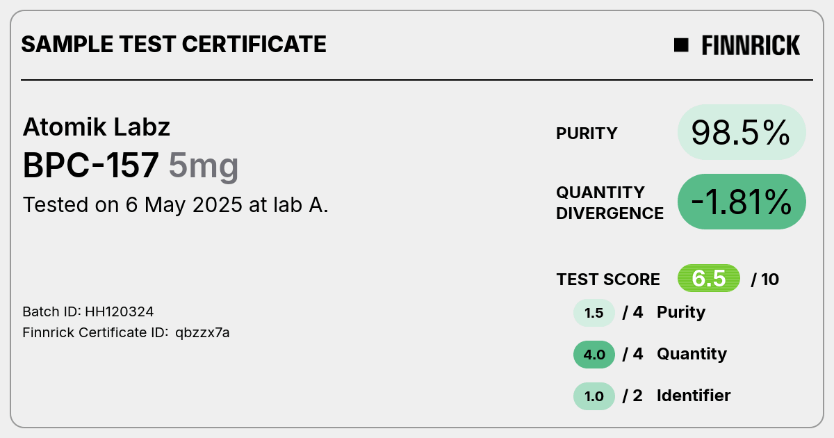 atomik labz bpc-157 price BPC-157 by Atomik Labz - Test Certificate