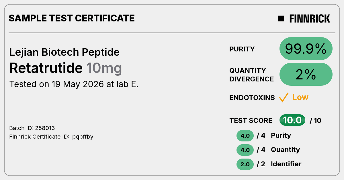biotech peptides retatrutide Retatrutide by Lejian Biotech Peptide - Test Certificate