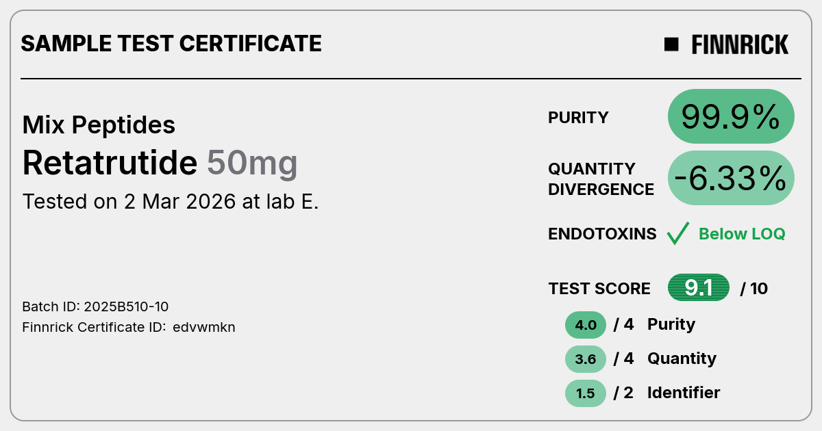 50mg retatrutide Retatrutide by Mix Peptides - Test Certificate