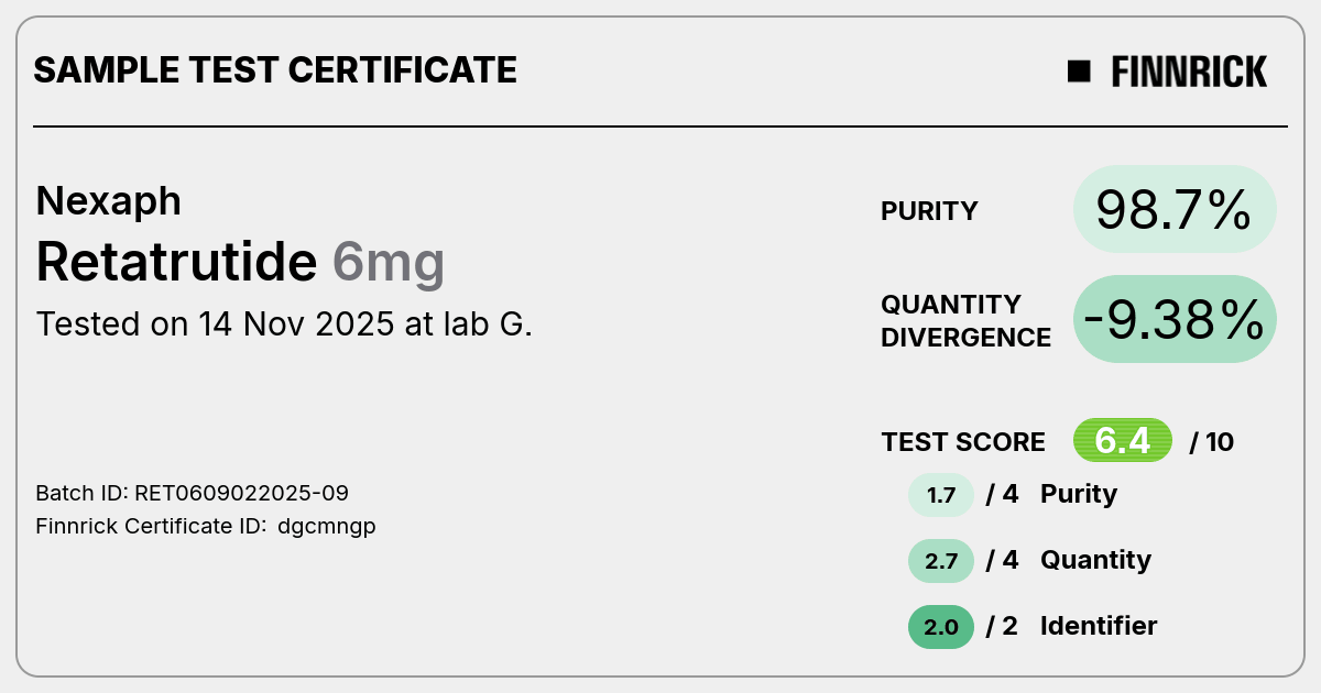 nexaph retatrutide Retatrutide by Nexaph - Test Certificate