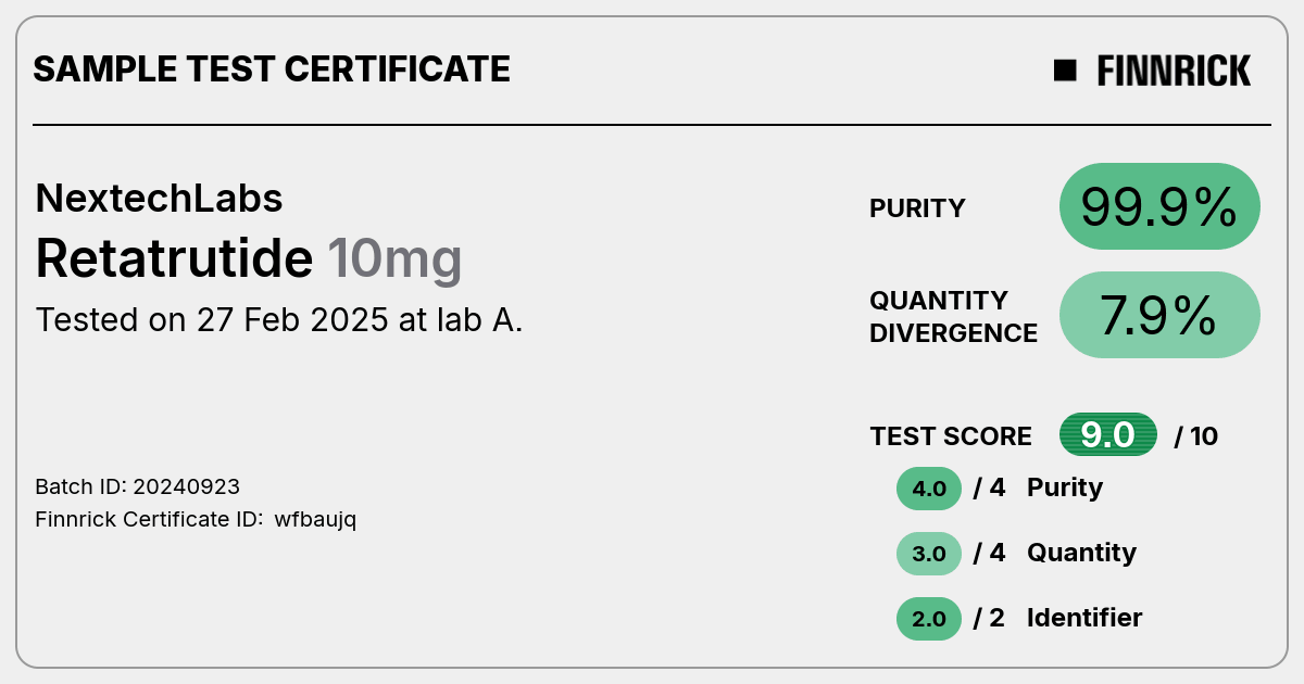 nextechlabs retatrutide Retatrutide by NextechLabs - Test Certificate