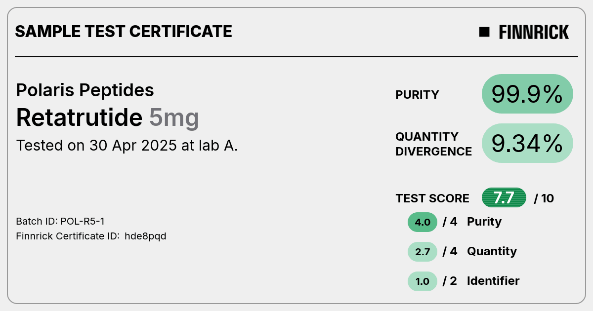 polaris retatrutide Retatrutide by Polaris Peptides - Test Certificate