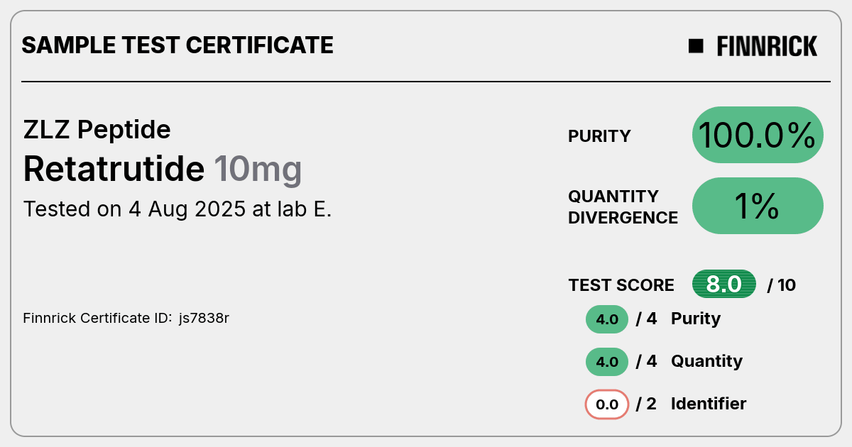 zlz peptide retatrutide Retatrutide by ZLZ Peptide - Test Certificate
