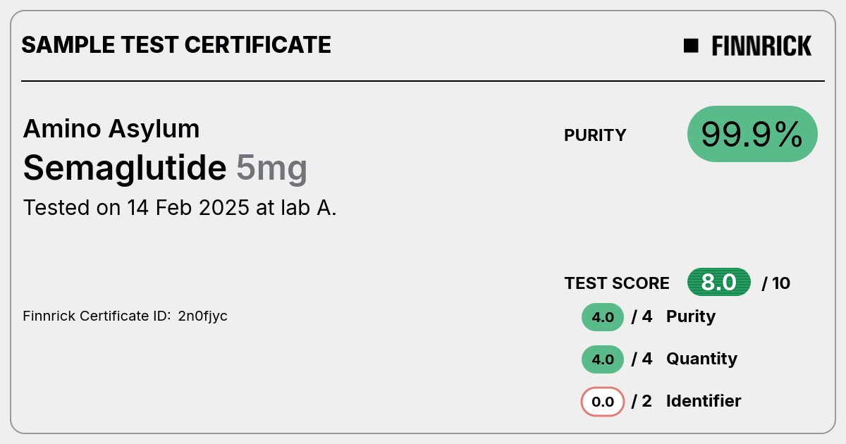 amino asylum semaglutide reddit Semaglutide by Amino Asylum - Test Certificate