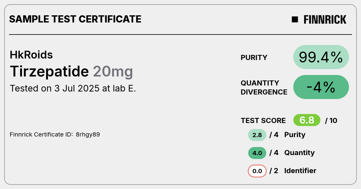 tirzepatide show up on drug test Tirzepatide by HkRoids - Test Certificate